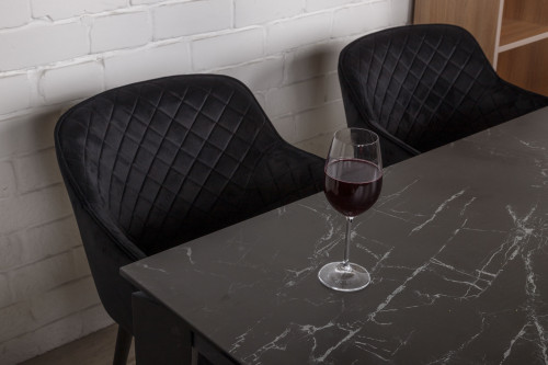 Комплект обеденный NL- ALTA керамика черный + кресла BAVARIA (1+4)
