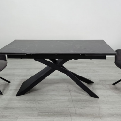 Стол раскладной INI- MADISON CERAMIC 160(240)*90 черный мат/ черный 