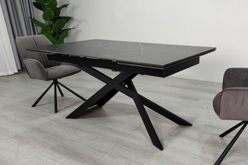 Стол раскладной INI- MADISON CERAMIC 160(240)*90 черный мат/ черный 