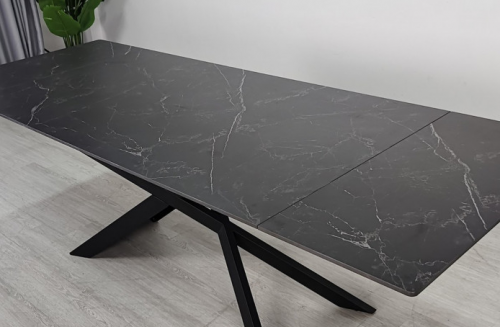 Стол раскладной INI- MADISON CERAMIC 160(240)*90 черный мат/ черный 