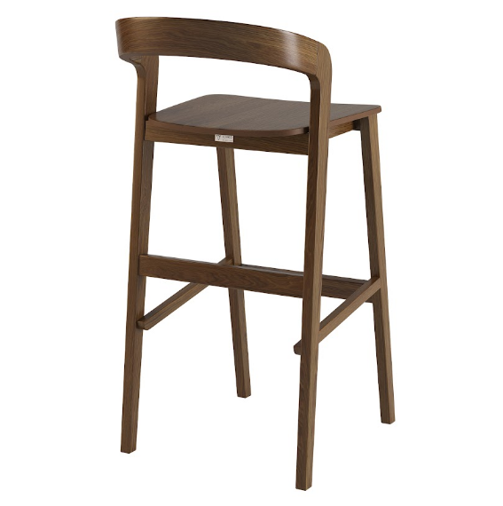 Стул барный LVK- Floki new орех темный с твердым сиденьем