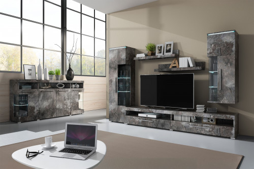 Стенка в гостиную Helvetia INDIA 24B0DE10 (шиффер)