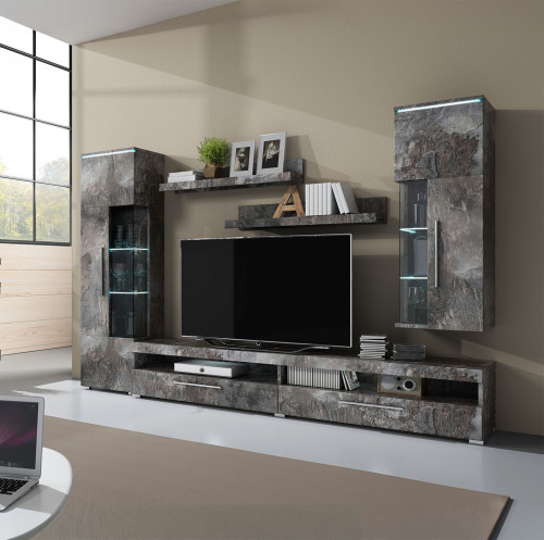 Стенка в гостиную Helvetia INDIA 24B0DE10 (шиффер)