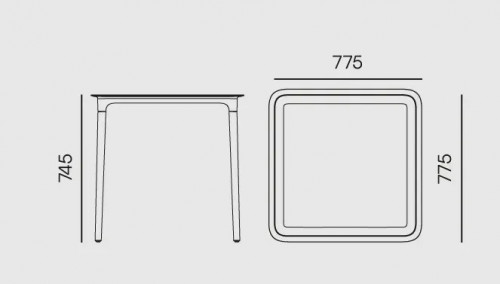 Стол квадратный уличный VLL- FERNE Remo (серый, зеленый)