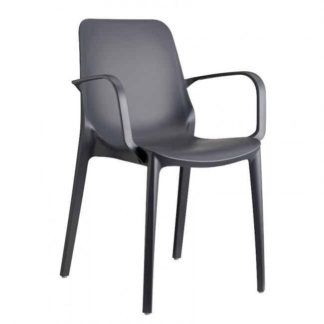 Стул пластиковый с подлокотниками VLL- SCAB GINEVRA антрацит