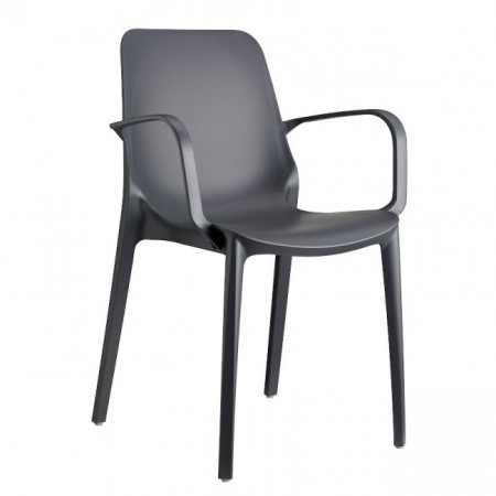 Стул пластиковый с подлокотниками VLL- SCAB GINEVRA антрацит