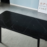 Стол INI- BERLIN CERAMIC 140(180)х80 черный мат керамика/черный каркас 
