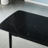 Стол INI- BERLIN CERAMIC 140(180)х80 черный мат керамика/черный каркас 