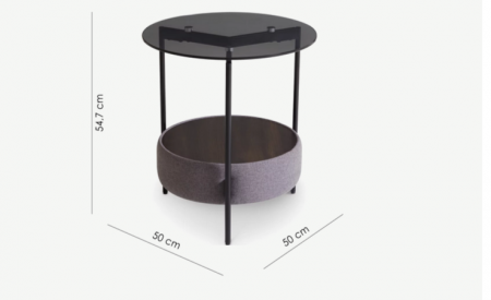 Столик приставной CRV- Olea, Black top black base (черный)