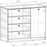 Комод Марк-1 80х100х42 см KOD- КМ-5-1ф