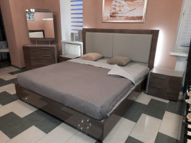 Кровать двуспальная SMS- ZARAGOZA (180х200) Светлый орех, глянец