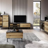 Тумба под телевизор с подсветкой Perfect Home Ланг/Lang 2-дверная 2D/150 Черный/дуб эвок