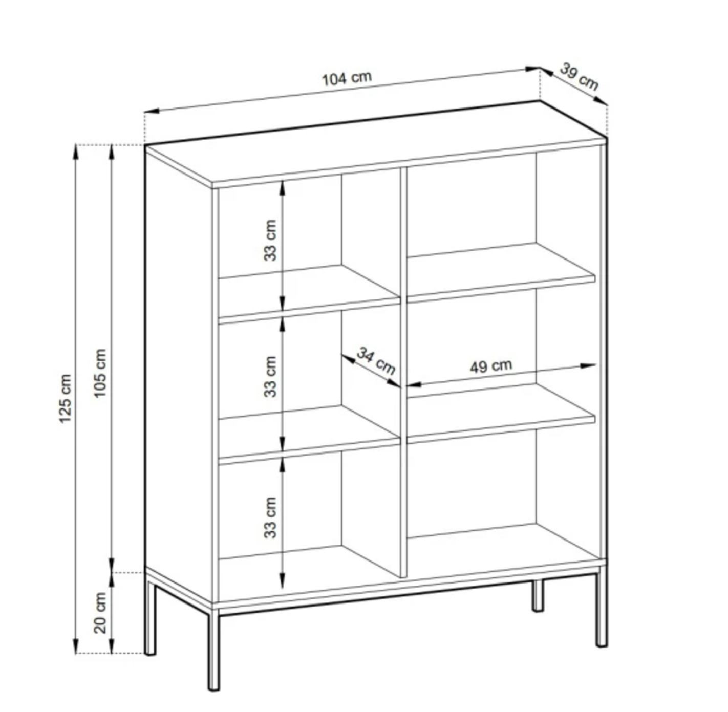Комод высокий Perfect Home Nova 2-дверный с золотыми ножками K104 Серый