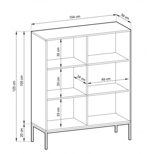Комод высокий Perfect Home Nova 2-дверный с золотыми ножками K104 Серый