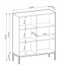 Комод высокий Perfect Home Nova 2-дверный с золотыми ножками K104 Серый