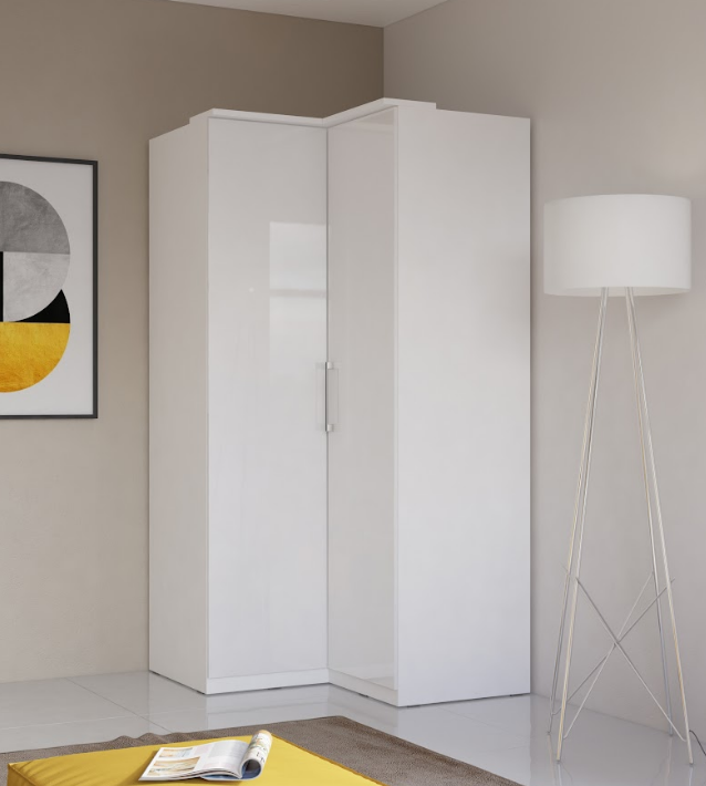 Шкаф угловой модульный Helvetia OPTIMA белый  2 дв.