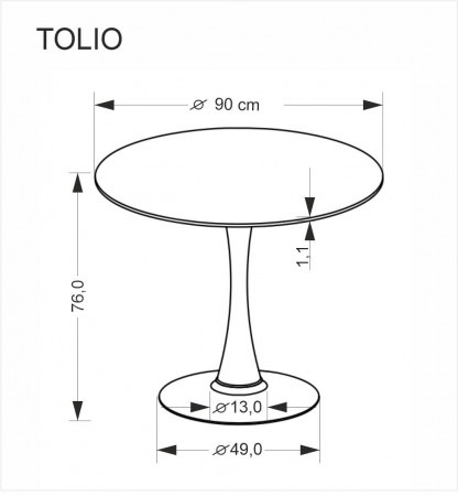 Стол круглый 90 см HALMAR TOLIO травертин-кашемир