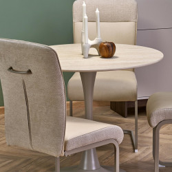 Стол круглый 90 см HALMAR TOLIO травертин-кашемир