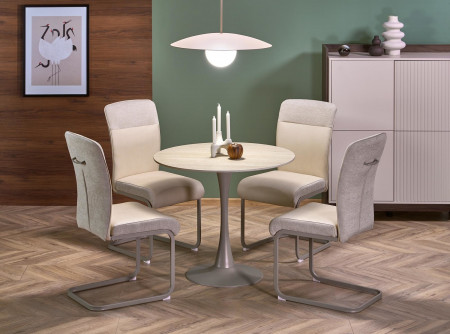 Стол круглый 90 см HALMAR TOLIO травертин-кашемир