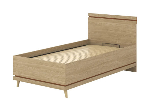 Кровать односпальная с газовым подьемником Helvetia SCANDI 24D5OH54 (дуб/кирпич)