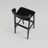 Стул барный, полубарный LVK- Floki new черный с твердым сиденьем 