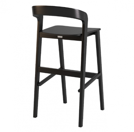 Стул барный, полубарный LVK- Floki new черный с твердым сиденьем 