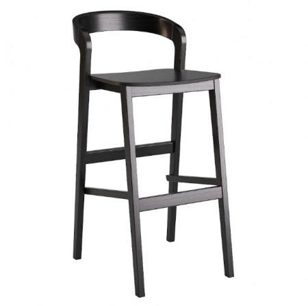 Стул барный, полубарный LVK- Floki new черный с твердым сиденьем 