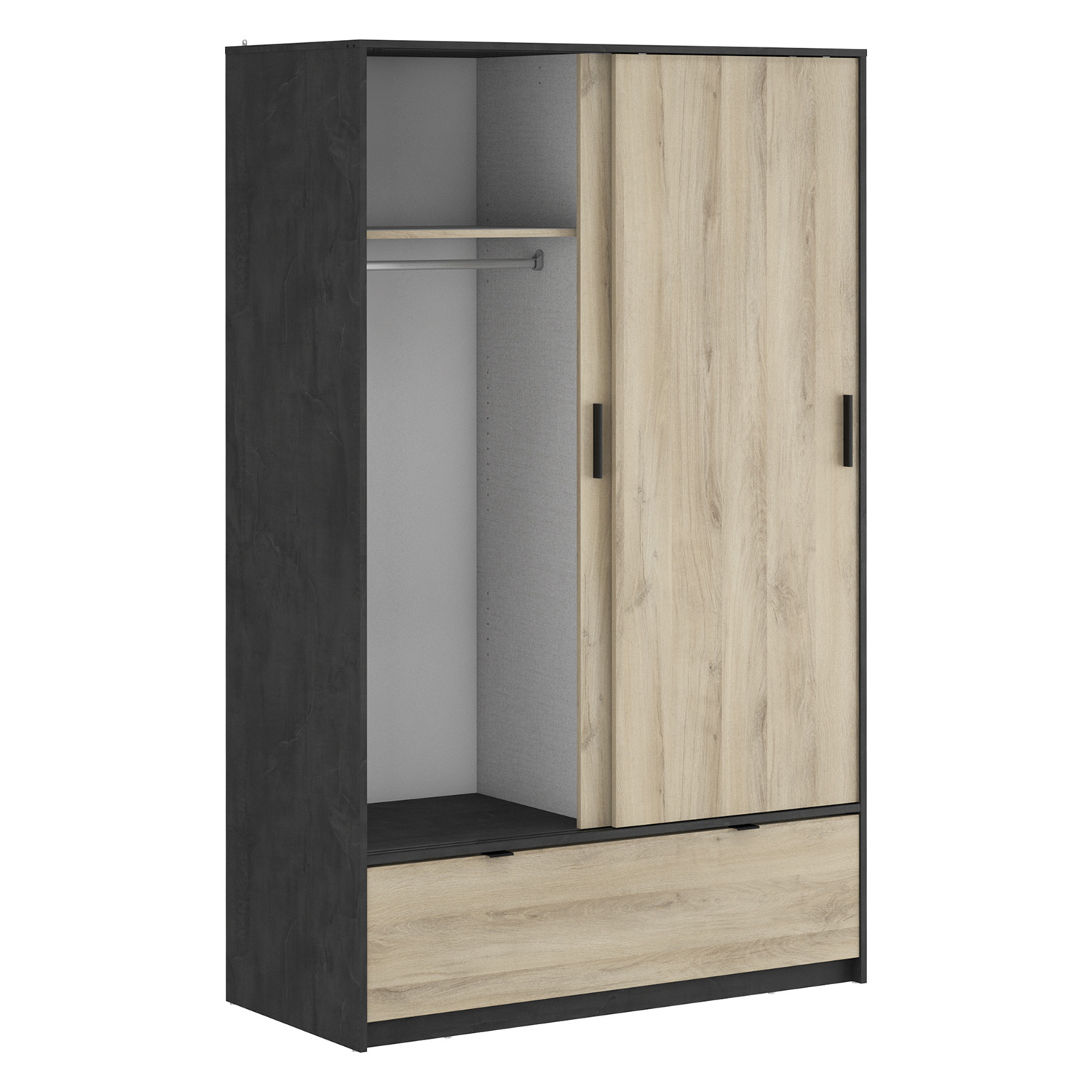 IDEA Шкаф с раздвижными дверями PERFECT дуб/черный антик