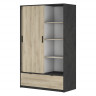 IDEA Шкаф с раздвижными дверями PERFECT дуб/черный антик
