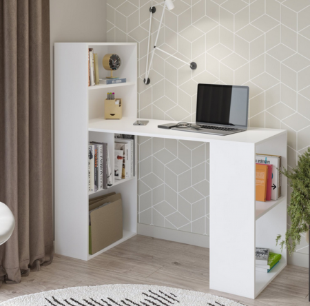 Письменный стол с полкой Helvetia WHITBY 2497ME03 (белый)