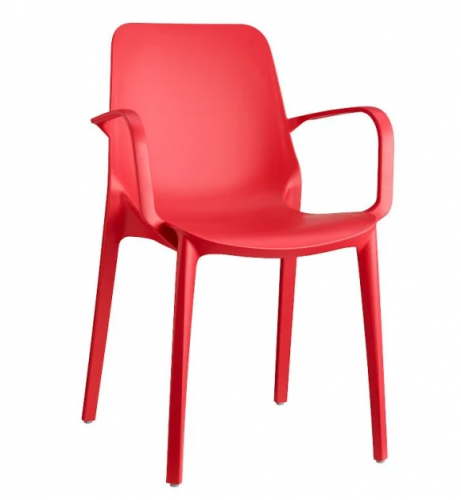 Стул пластиковый с подлокотниками VLL- SCAB GINEVRA красный