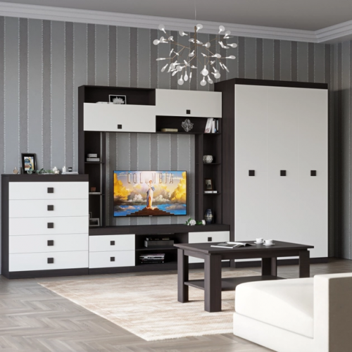 Комплект в гостиную EVR- Соната-1 венге + фасад белый