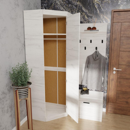 Шкаф угловой на 2 двери EVR- Соната-700 крафт белый