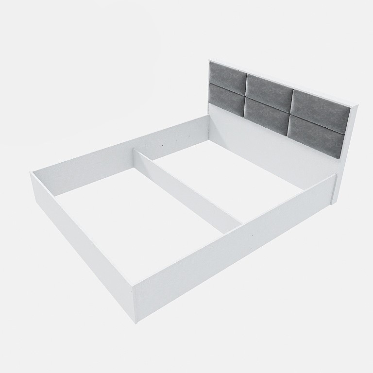 Кровать с мягким изголовьем EVR- Лайт (каркас) белый(нимфея альба)