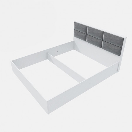 Кровать с мягким изголовьем EVR- Лайт (каркас) белый(нимфея альба)