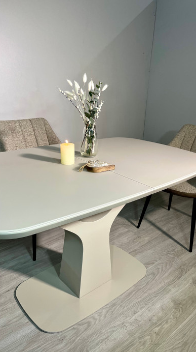 Стол обеденный модерн EVRO- Utah Т7083 бежевый сатин 140+40*80