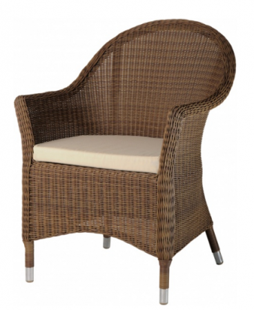 Кресло из техноротанга Alexander Rose TEA-  SAN MARINO CURVED TOP ARMCHAIR (W/CUSHION)