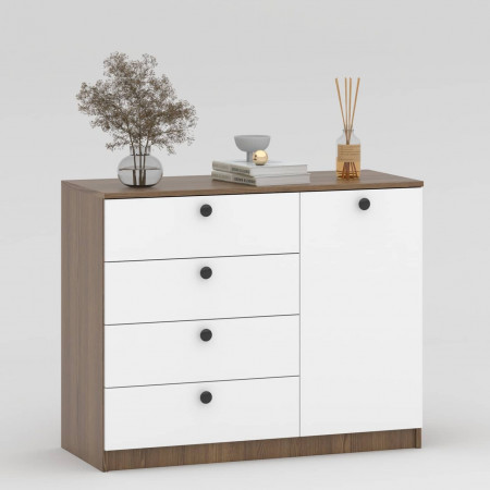 Комод Марк-1 80х100х42 см KOD- КМ-5-1ф (белый фасад)