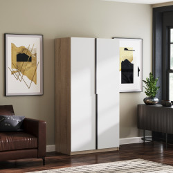 Шкаф с аллюминиевыми ручками KOD- ШК-100ящ Лонг (белый фасад)