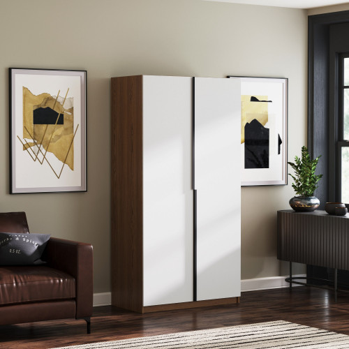 Шкаф с аллюминиевыми ручками KOD- ШК-100ящ Лонг (белый фасад)