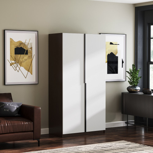 Шкаф с аллюминиевыми ручками KOD- ШК-100ящ Лонг (белый фасад)