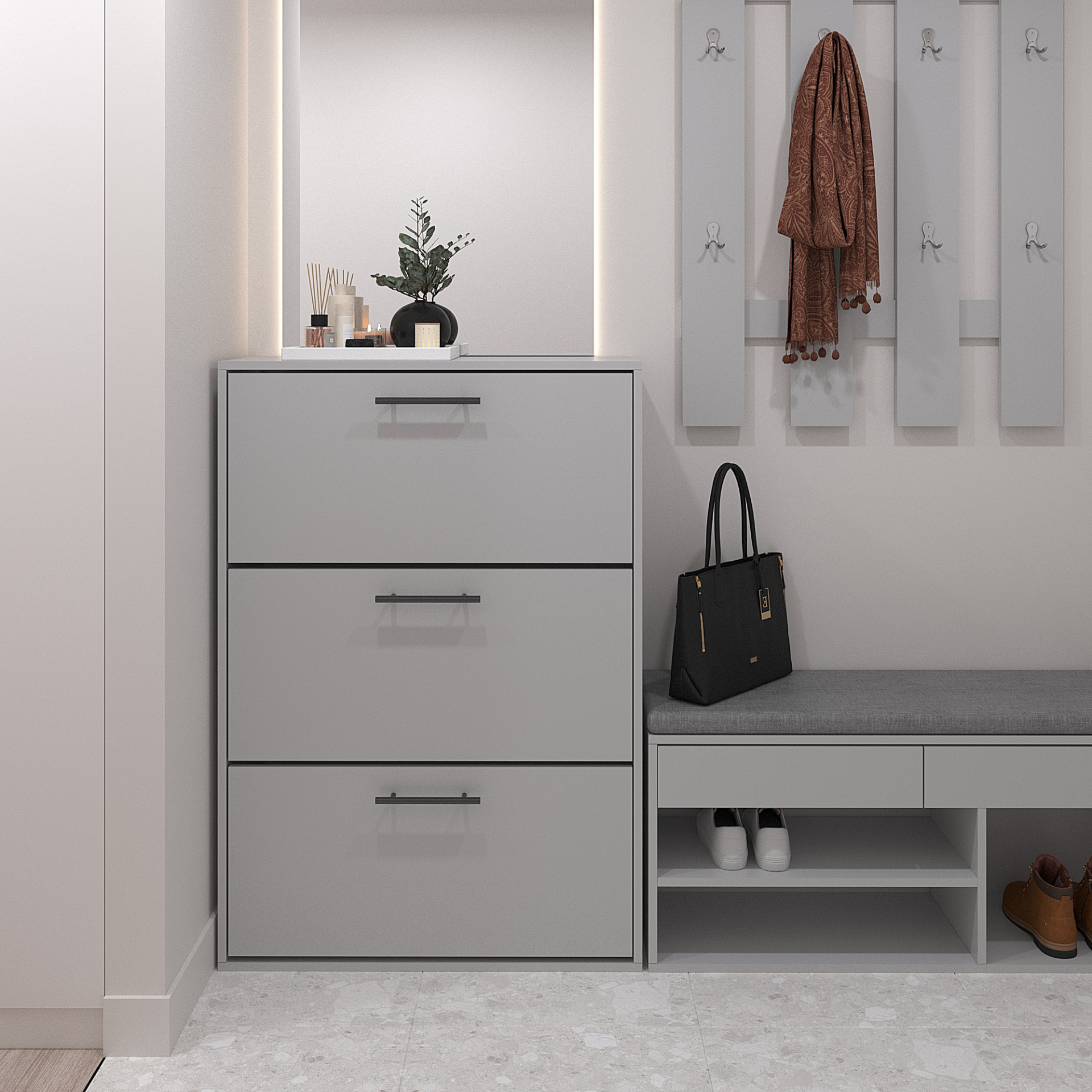 Тумба для обуви 117х80х32 см KOD- ОП-3