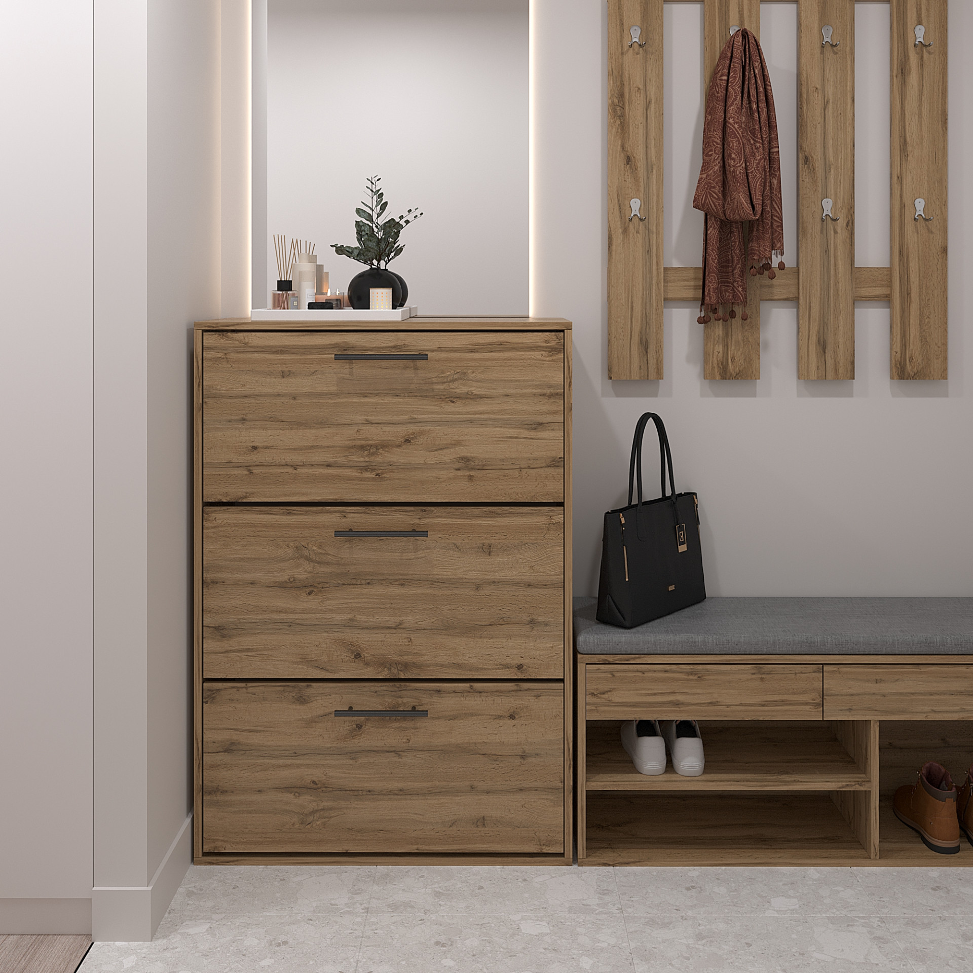 Тумба для обуви 117х80х32 см KOD- ОП-3