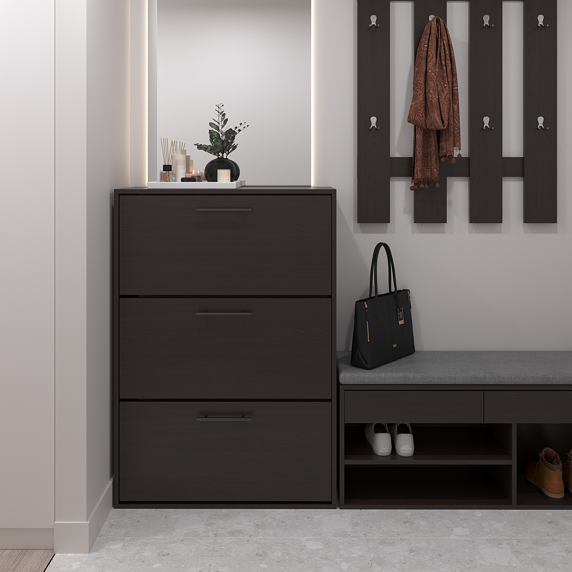 Тумба для обуви 117х80х32 см KOD- ОП-3