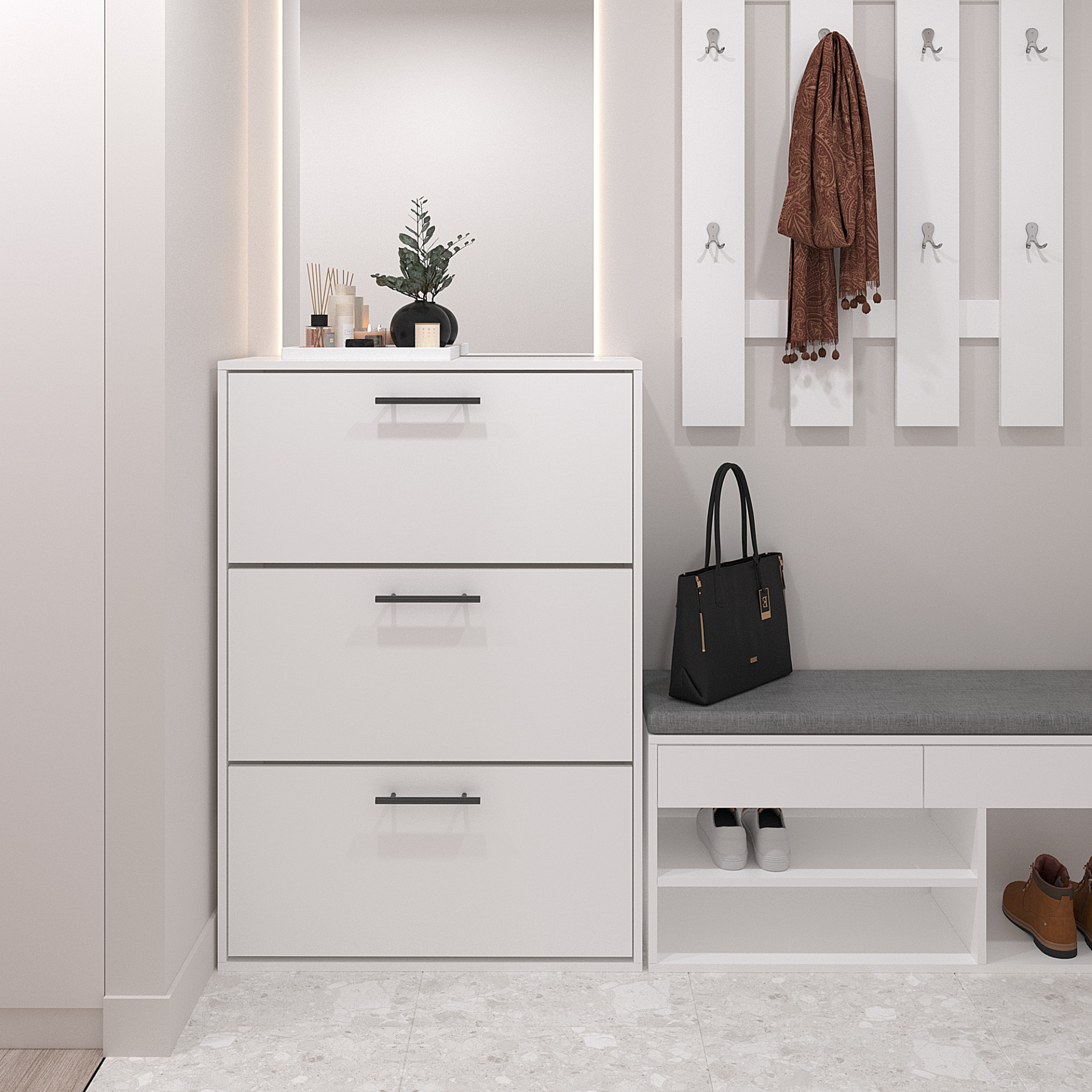 Тумба для обуви 117х80х32 см KOD- ОП-3