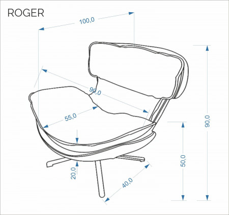 Кресло для отдыха HALMAR ROGER коричневый