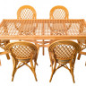 Обеденный комплект buk0001 CRU- Bukovyna (стол + 6 кресел) медового цвета