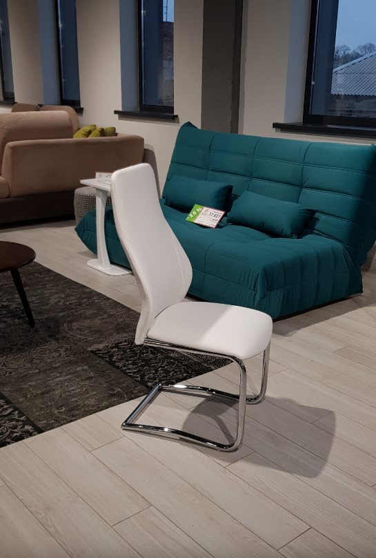 Стул обеденный DSN- DSC-692 кожзам серобежевый и белый