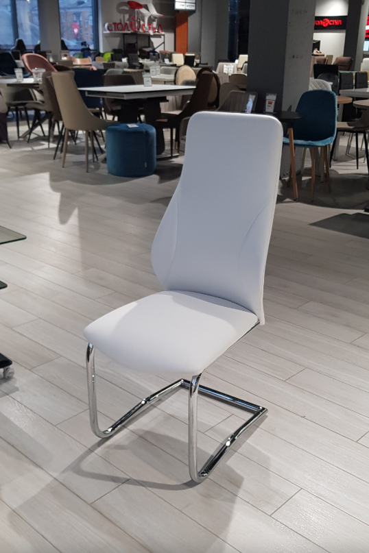 Стул обеденный DSN- DSC-692 кожзам серобежевый и белый