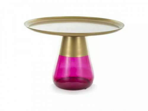 Столик со стеклянным каркасом SIGNAL Tiffany B, ⌀70 см